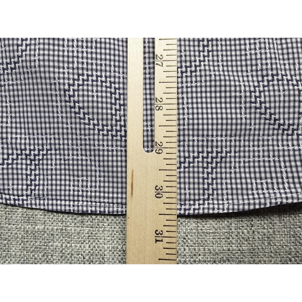 Coogi Luxe Dress Shirt Mens 15 Black White Gingham Modern Fit Embroidered Crest - Picture 8 of 9